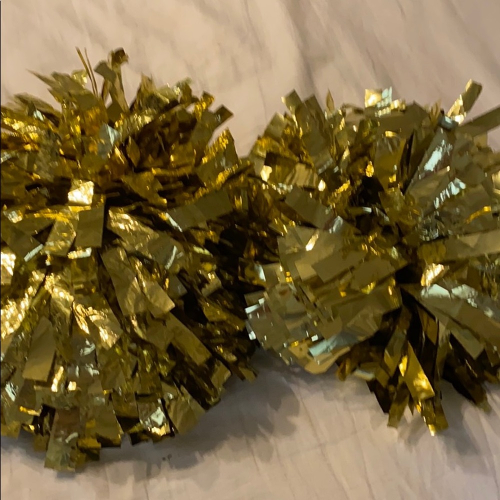 full size gold pom poms